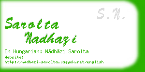 sarolta nadhazi business card